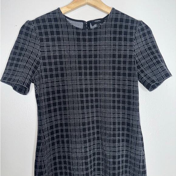 Theory Rijik Plaid Short Sleeve Career Dress Black White Size 4 - Picture 3 of 7